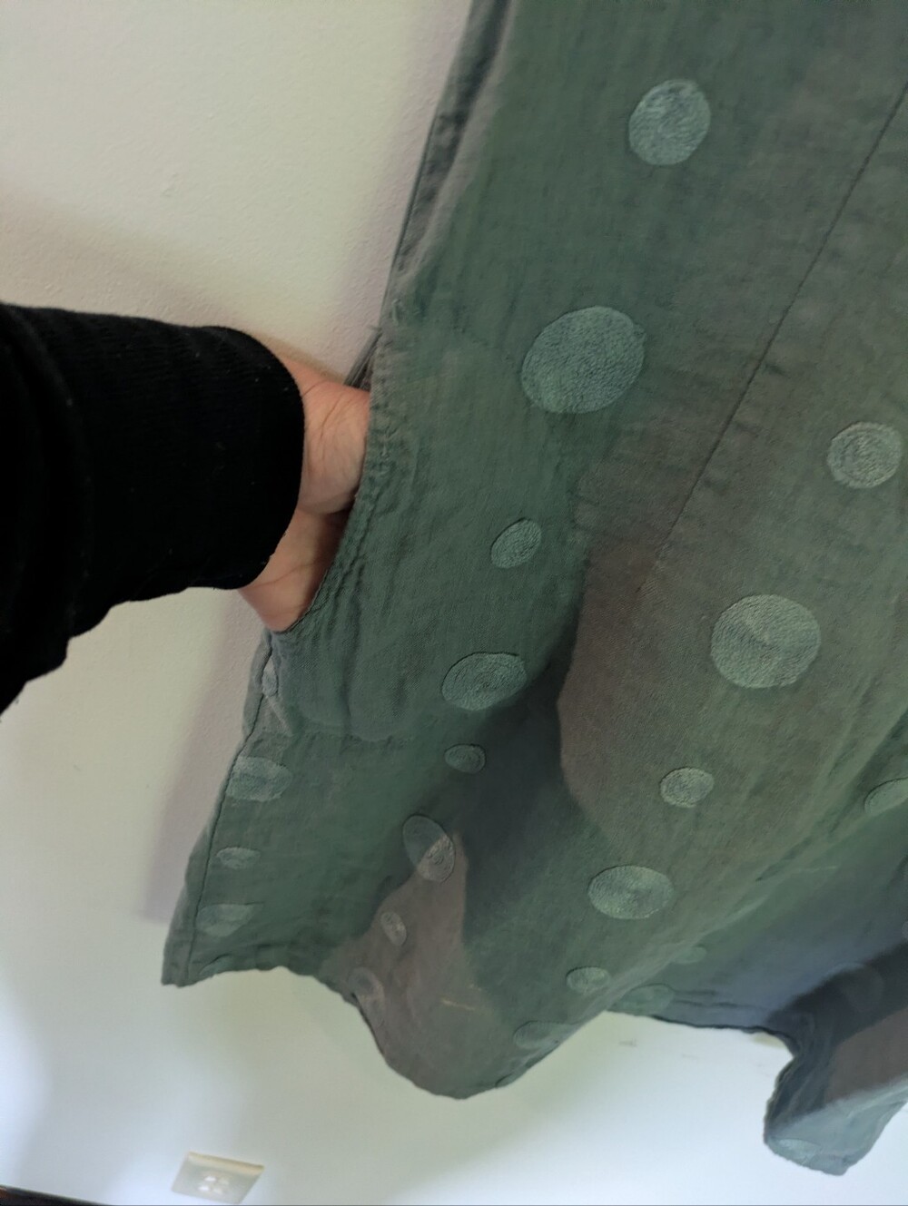 Lina Tomei Dress Linen Italy Teal Medium - Picture 3 of 9